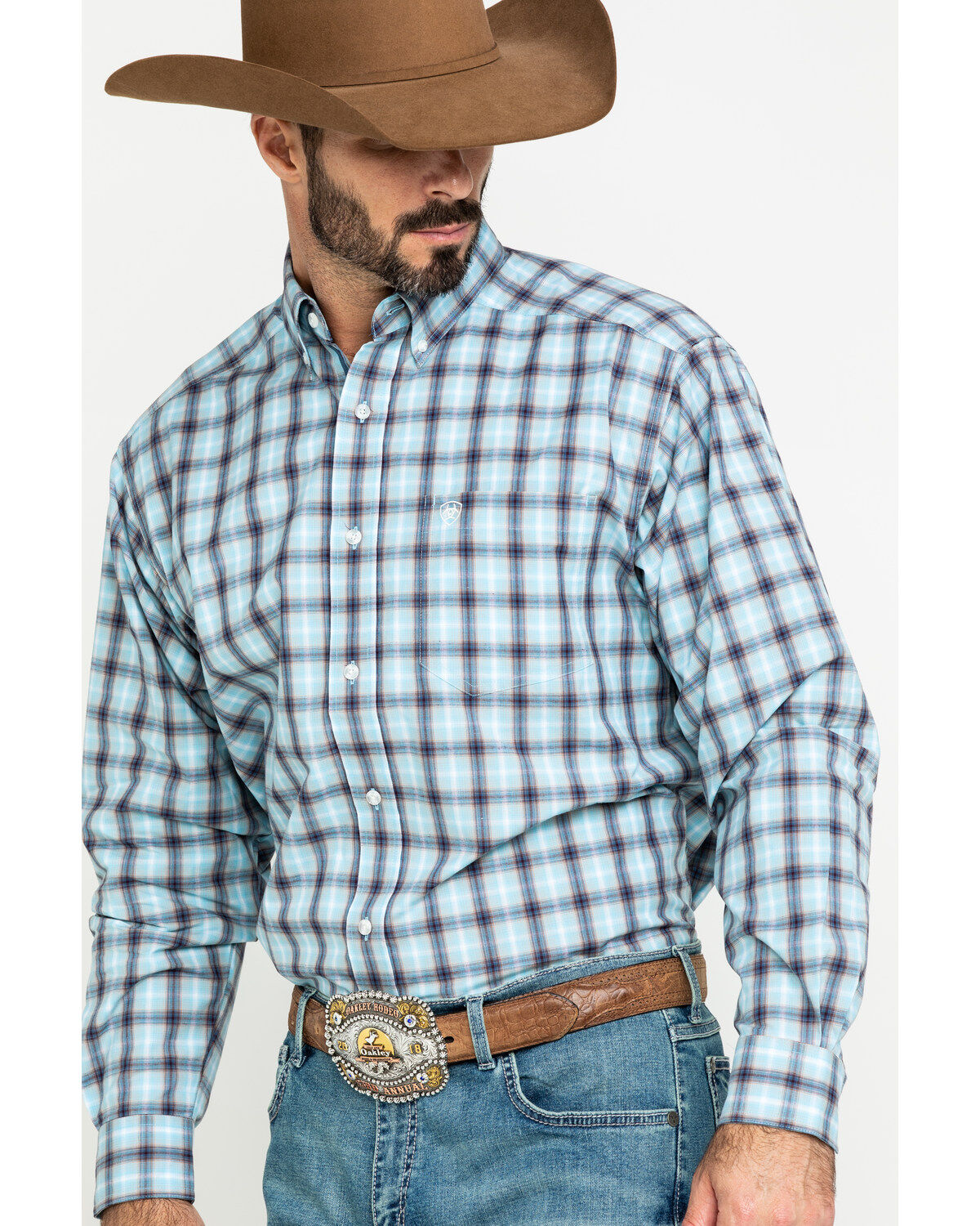 Image #3 - Ariat Men's Lathrop Multi Plaid Long Sleeve Western Shirt , , hi-res