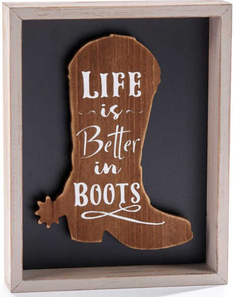 Giftcraft Life Is Better In Boots Frame Decoration, No Color, hi-res
