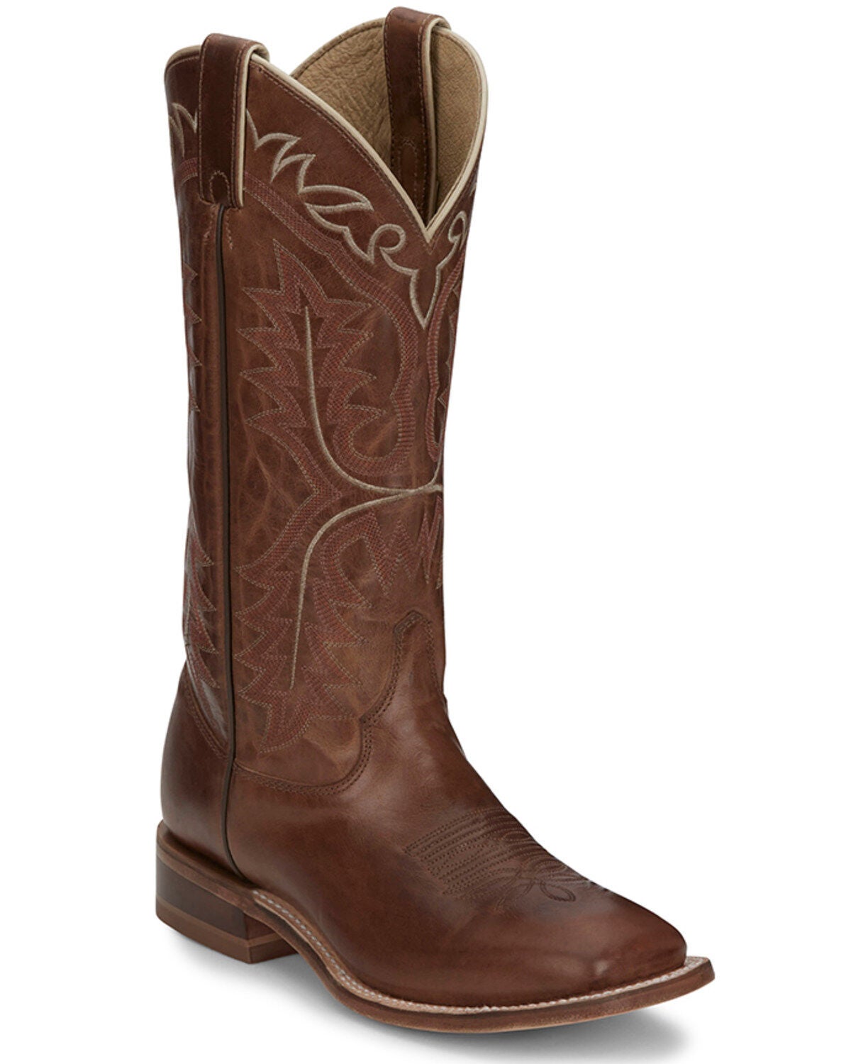 Justin Women's Stella Western Boots - Broad Square Toe, Tan, hi-res