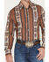Image #3 - Wrangler Men's Checotah Southwestern Print Long Sleeve Snap Western Shirt, Brown, hi-res