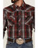 Image #3 - Cowboy Hardware Men's Multi Plaid Print Long Sleeve Snap Western Shirt, Red, hi-res