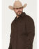 Image #2 - Cody James Men's Boone Quilted Flannel Lined Snap Shirt Jacket, Brown, hi-res