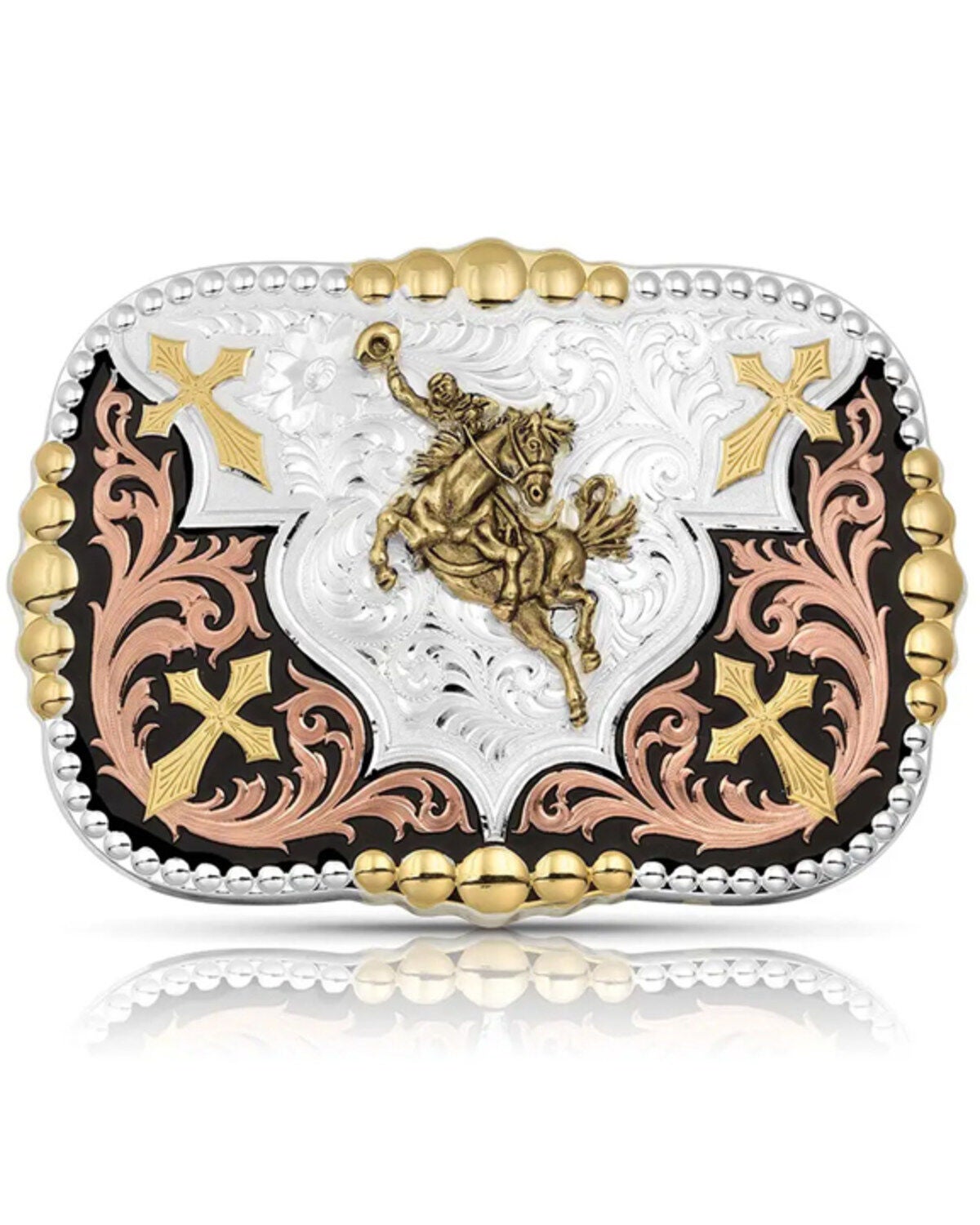 Montana Silversmiths Men's Corner Cross Buckle, Multi, hi-res