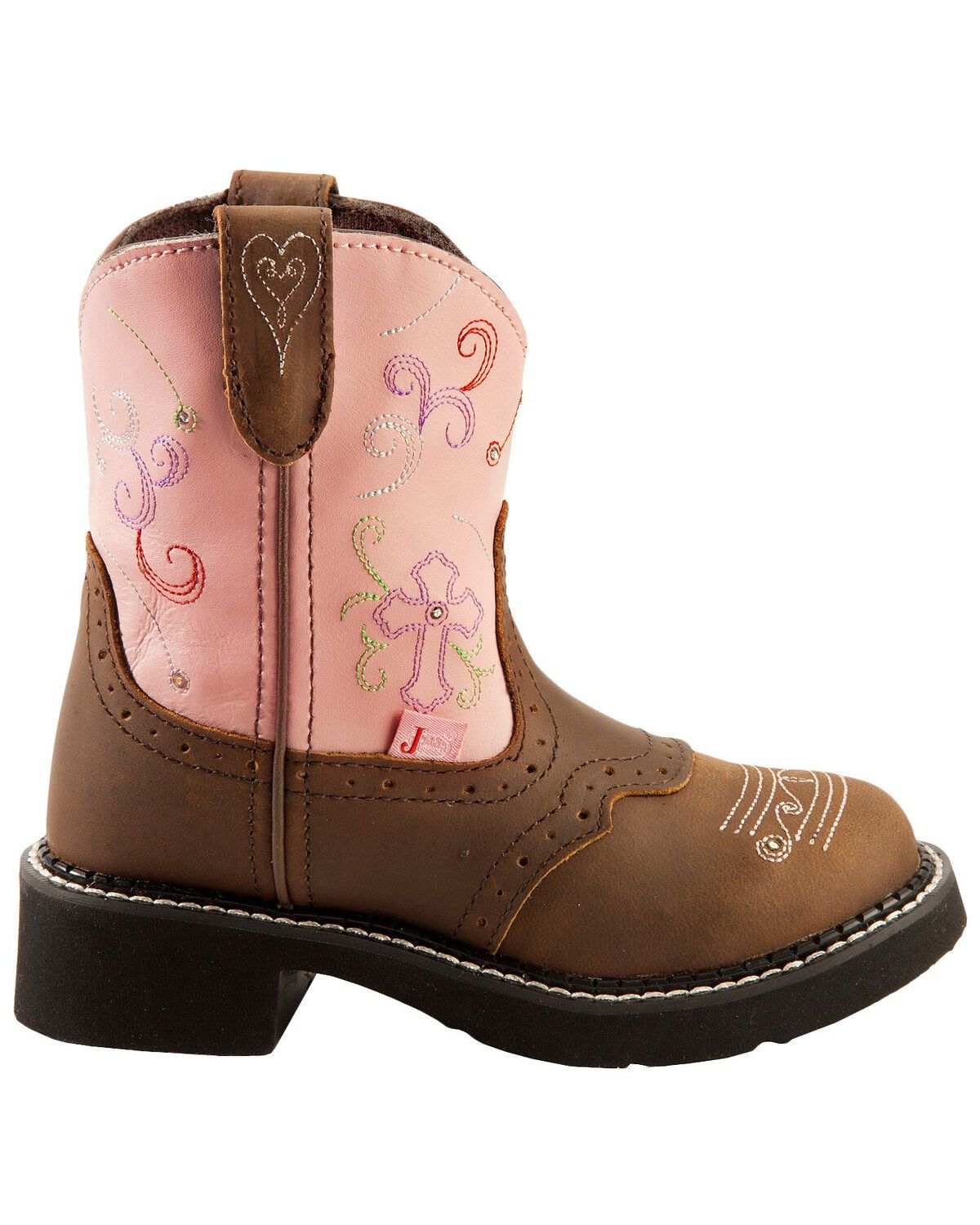 Image #3 - Justin Girls' Gypsy Light Up Cross Embroidered Western Boots, , hi-res