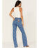 Image #3 - Wrangler Women's Medium Wash Paisley Print Westward High Rise Bootcut Jeans, Blue, hi-res