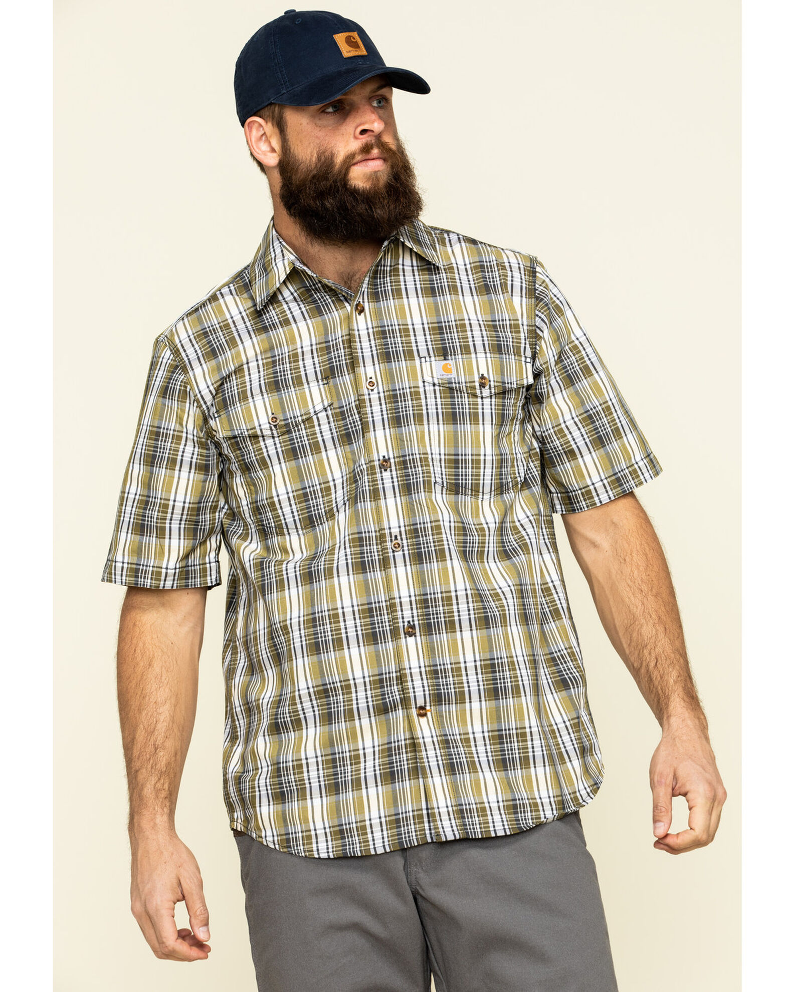 Carhartt plaid short hotsell sleeve shirts