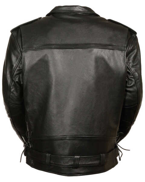 Image #2 - Milwaukee Leather Men's 3X Black Vented Side Lace Leather Motorcycle Jacket  , Black, hi-res
