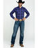 Image #6 - Rock 47 by Wrangler Men's Large Plaid Long Sleeve Western Shirt , Purple, hi-res