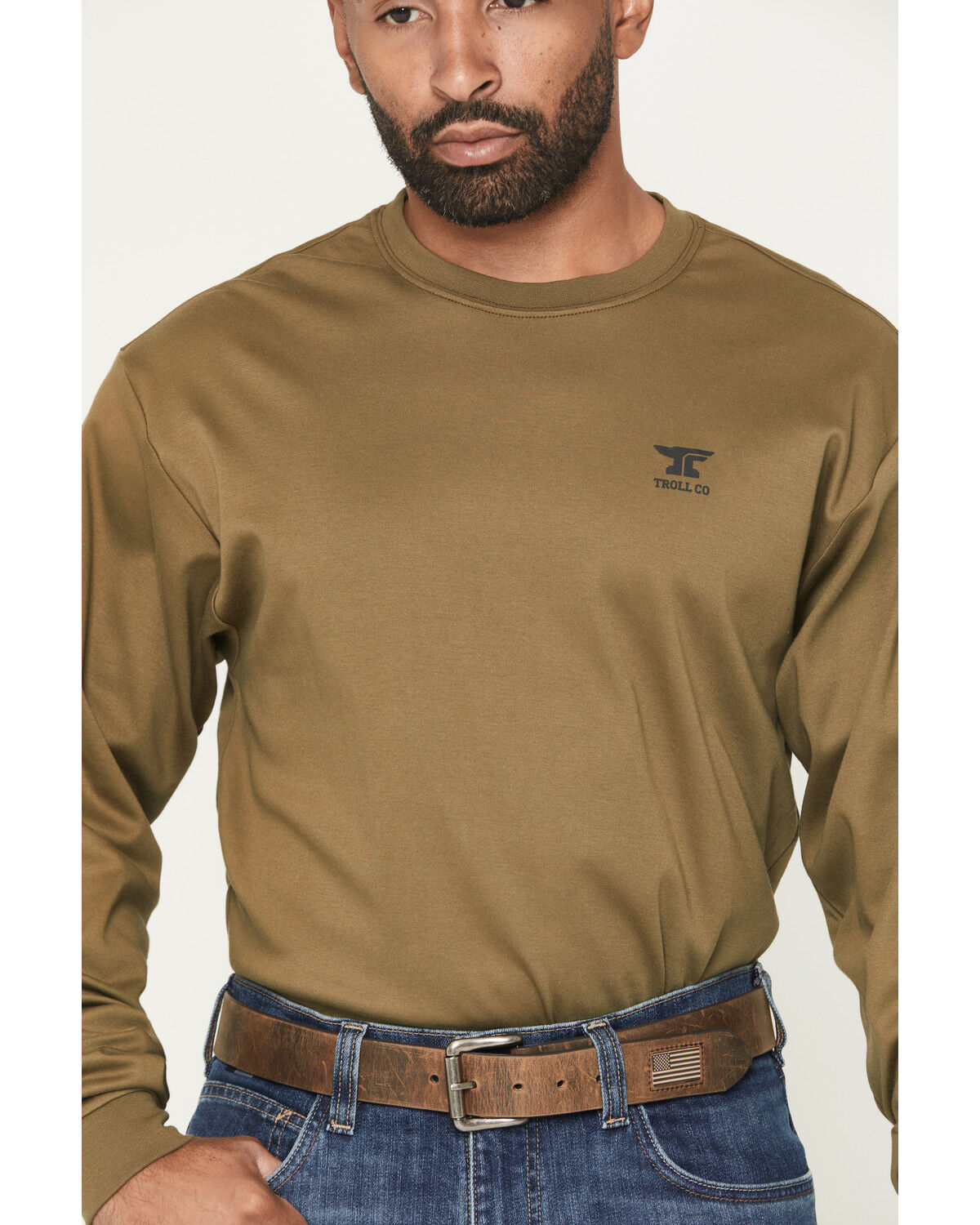 Image #3 - Troll Co Men's FR DHCM Anvil Long Sleeve Graphic Work T-Shirt - Big, Olive, hi-res