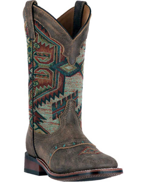Laredo Women's Scout Aztec Square Toe Boots, Taupe, hi-res