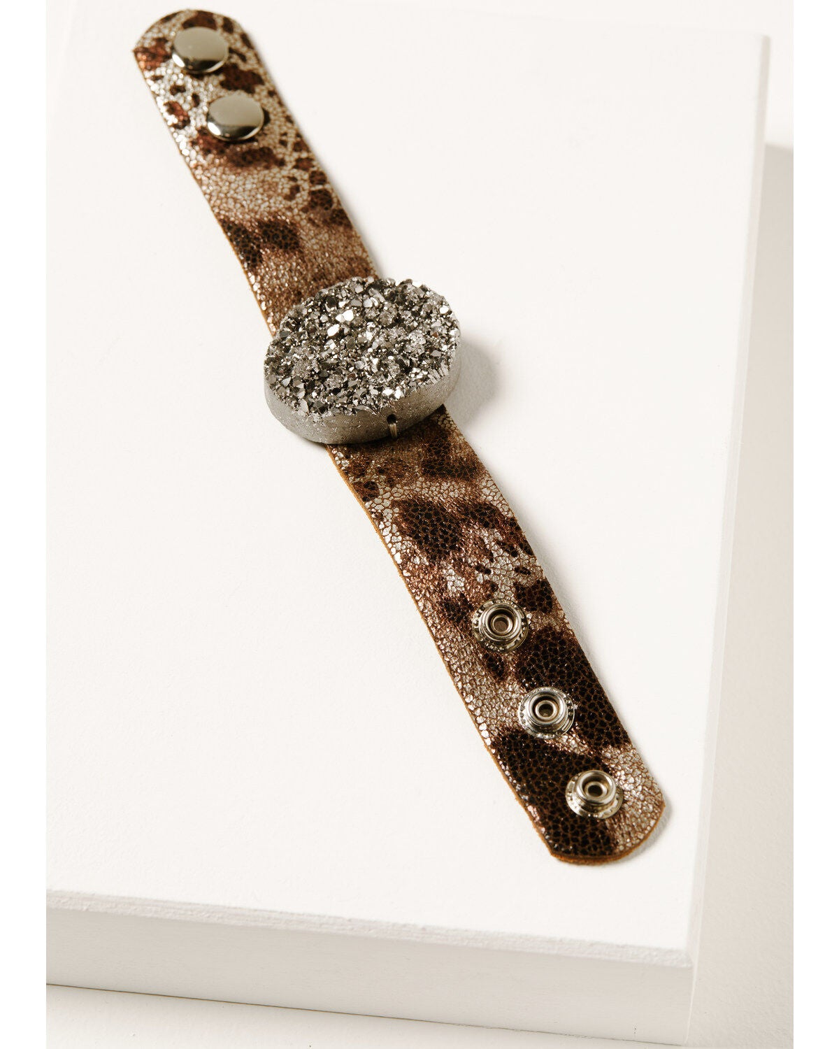 Shyanne Women's Champagne Chateau Leather Bracelet, Silver, hi-res