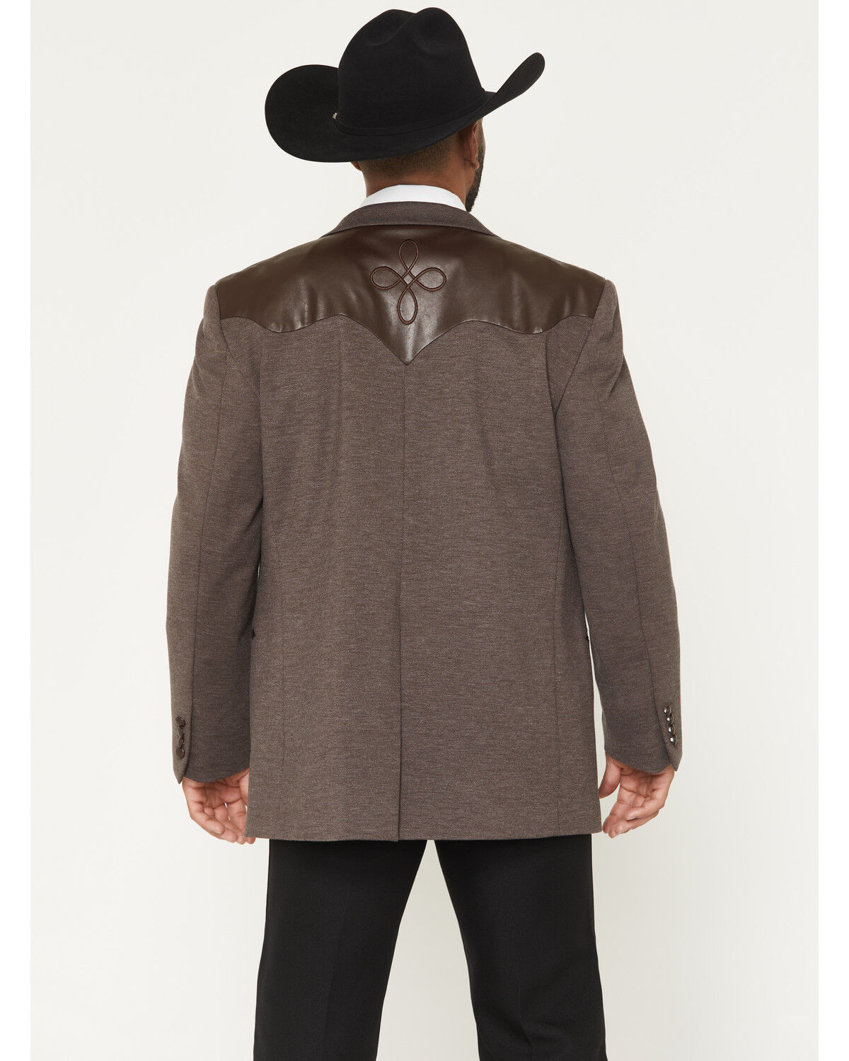 Image #4 - Cody James Men's Knoxville Faux Leather Western Yoke Sportcoat, Brown, hi-res