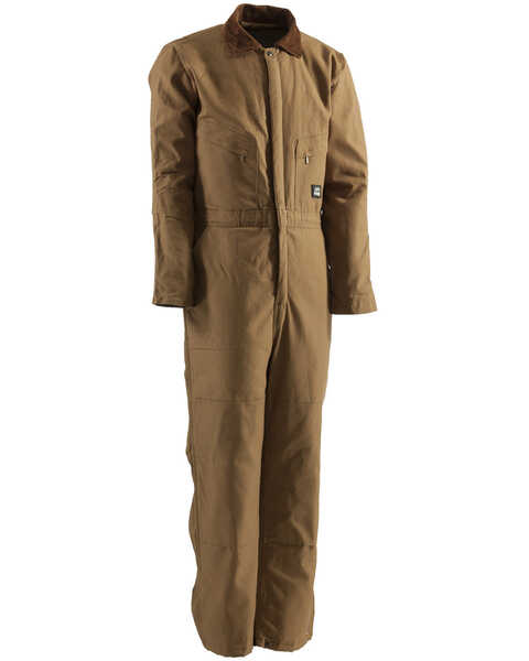 Image #2 - Berne Men's Duck Deluxe Insulated Coveralls - Tall, Brown, hi-res