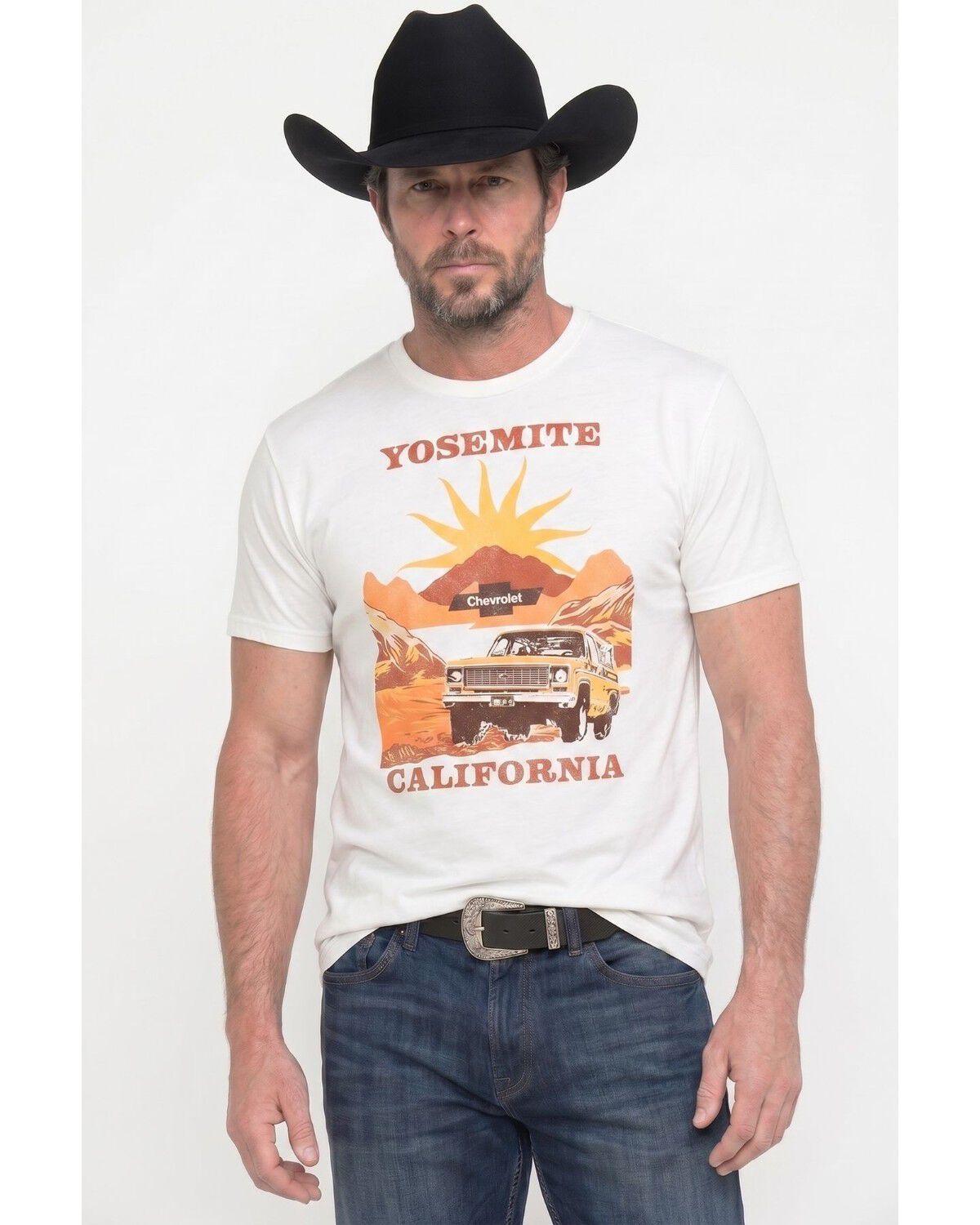 Image #1 - Americana Men's Chevrolet Yosemite Blazer Short Sleeve Graphic T-Shirt, White, hi-res