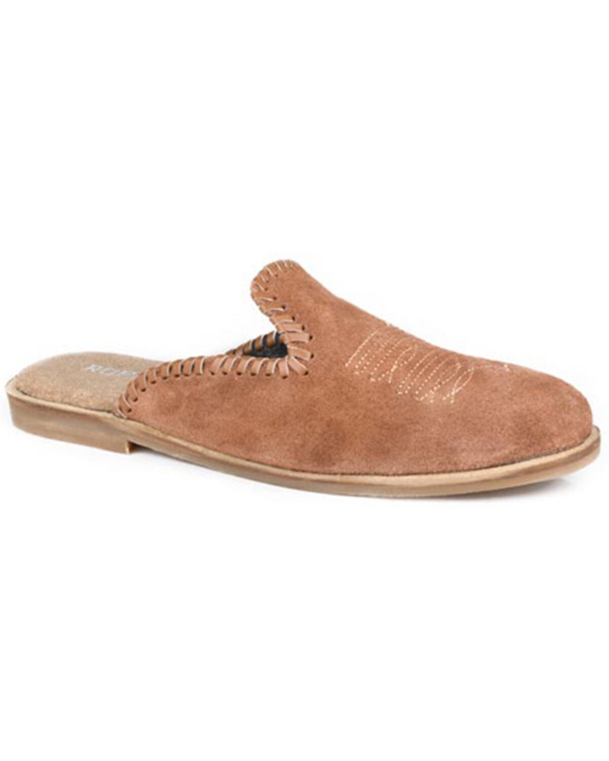 Roper Women's Hampton Suede Mules, Brown, hi-res