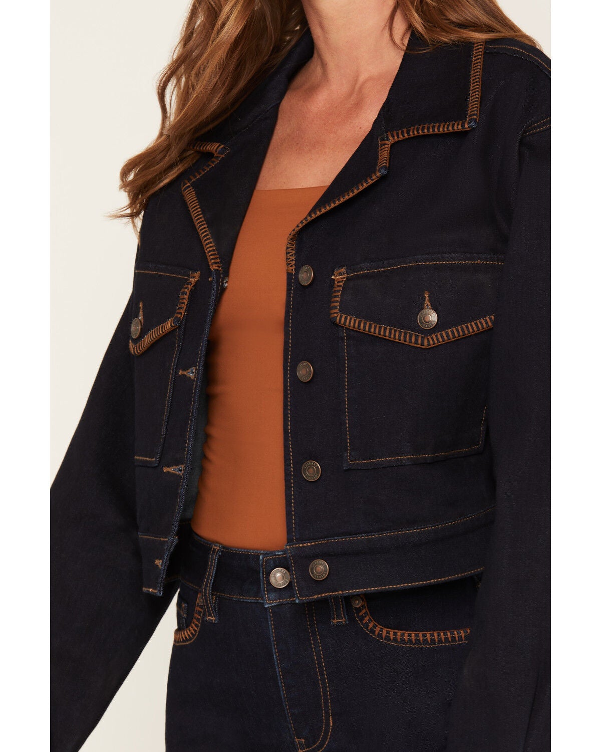 Image #3 - Shyanne Women's Wilder Cropped Denim Jacket, Dark Wash, hi-res