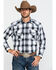 Image #1 - Pendleton Men's White Frontier Large Plaid Long Sleeve Snap Western Shirt, White, hi-res