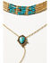 Shyanne Women's Golden Turquoise Beaded Choker Necklace, Turquoise, hi-res