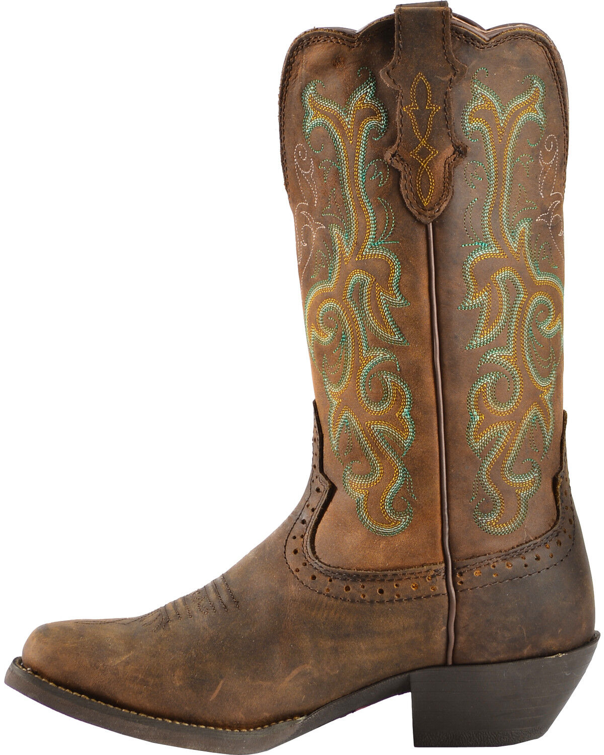 Image #3 - Justin Women's 12" Square Toe Stampede Western Boots, Sorrel, hi-res