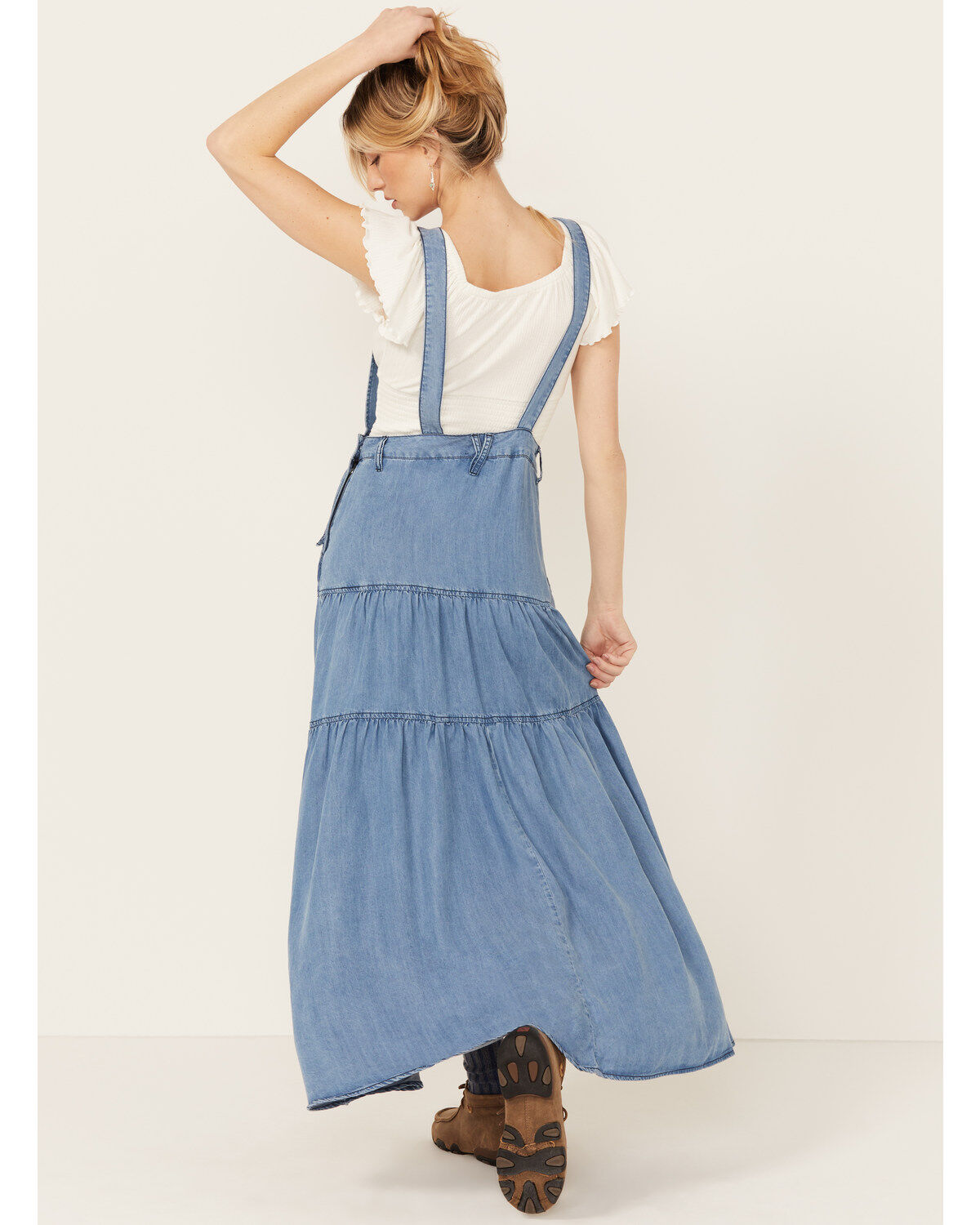 Image #4 - Vibrant Denim Women's Medium Wash Overall Denim Dress, , hi-res