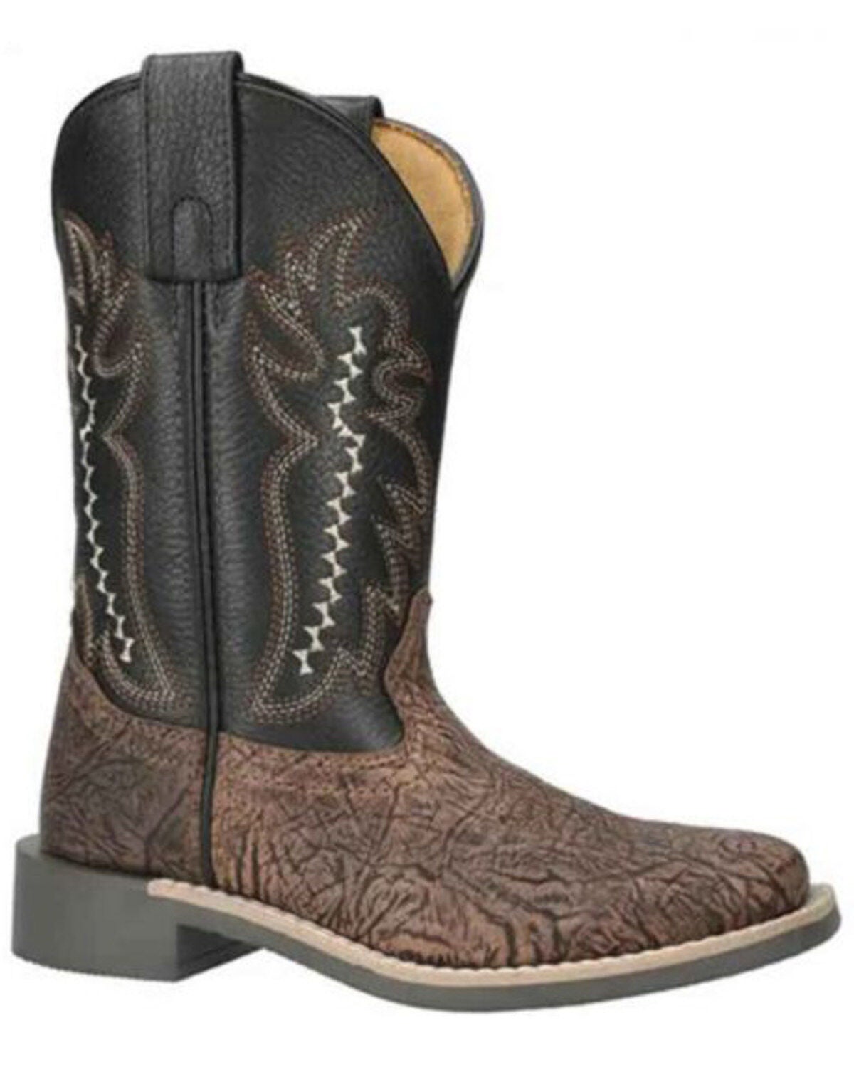 Smoky Mountain Little Boys' Presley Western Boots - Broad Square Toe, Brown, hi-res