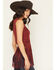 Image #3 - Idyllwind Women's Whitsett Cutout Faux Suede Fringe Tank Top, Cherry, hi-res