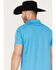 Rock & Roll Denim Men's Embroidered Logo Snap Performance Polo Shirt, Blue, hi-res