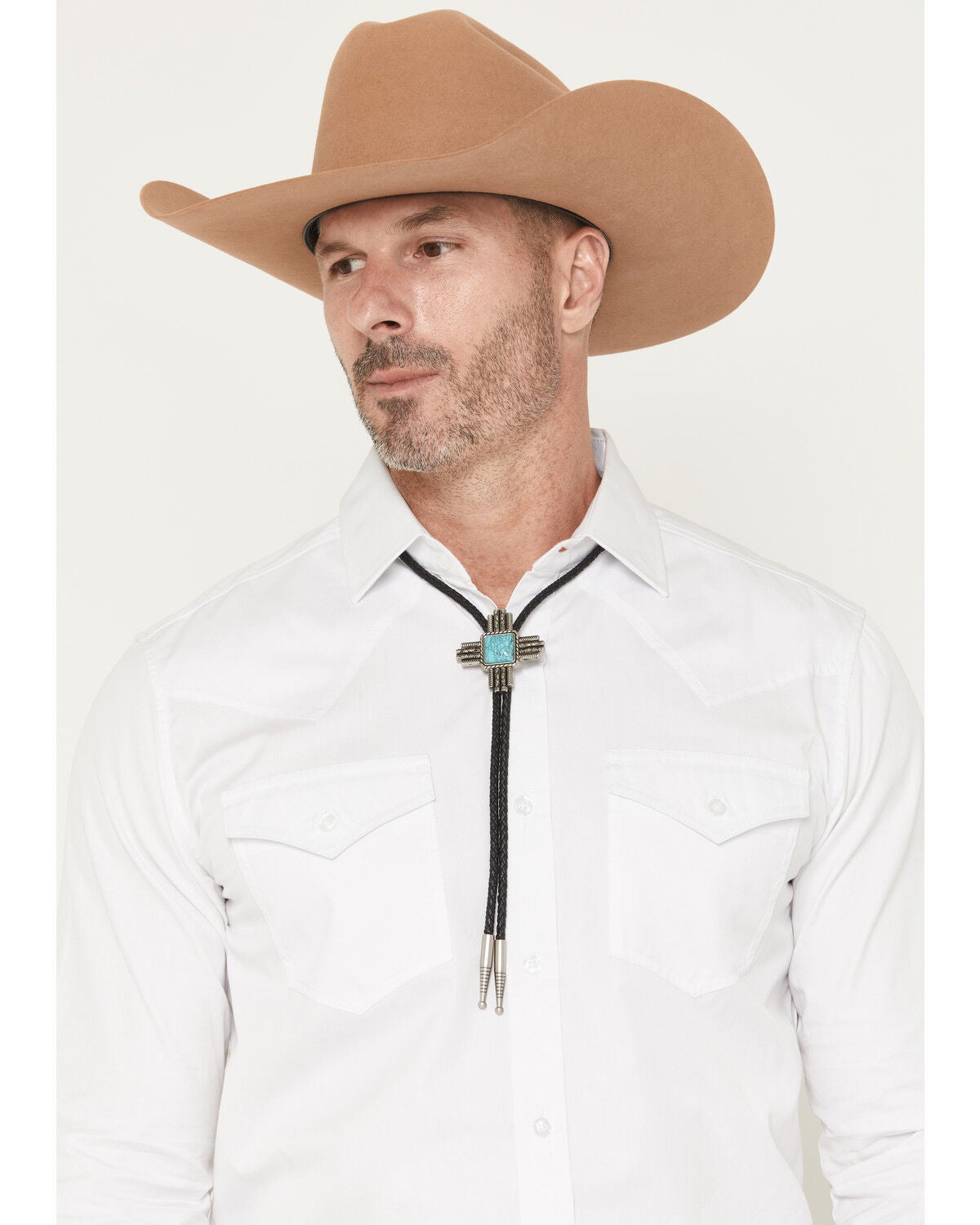 Cody James Men's Lars Cross Bolo Tie, Silver, hi-res
