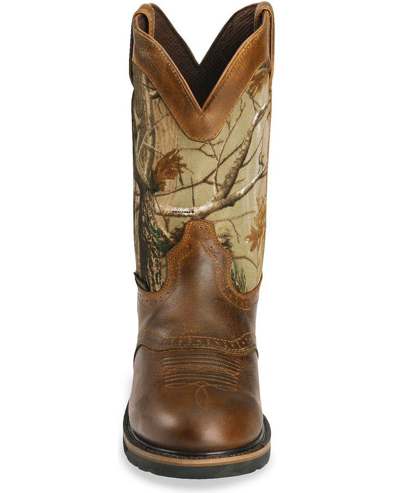 justin men's stampede waterproof work boots