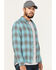 Brixton Men's Bowery Soft Weave Long Sleeve Button Down Flannel Shirt, Teal, hi-res