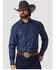 Wrangler Men's Cowboy Cut Rigid Denim Western Work Shirt, Blue, hi-res