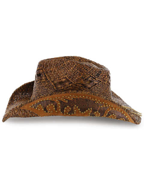 Image #6 - Shyanne® Women's Embellished Brim Straw Hat, Brown, hi-res