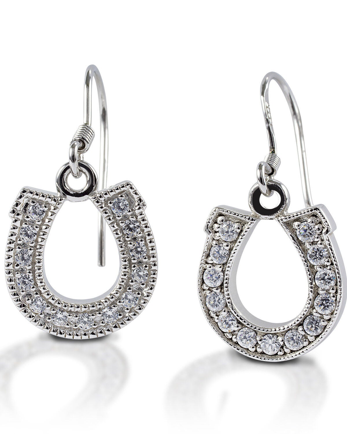 Kelly Herd Women's Dangle Horseshoe Earrings, Silver, hi-res
