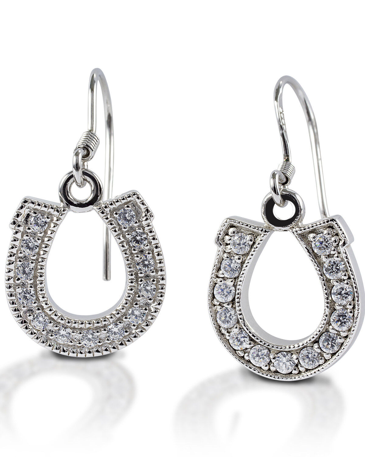 Image #1 - Kelly Herd Women's Dangle Horseshoe Earrings, Silver, hi-res
