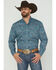 Roper Men's Autumn Sky Paisley Print Long Sleeve Button Down Shirt, Blue, hi-res
