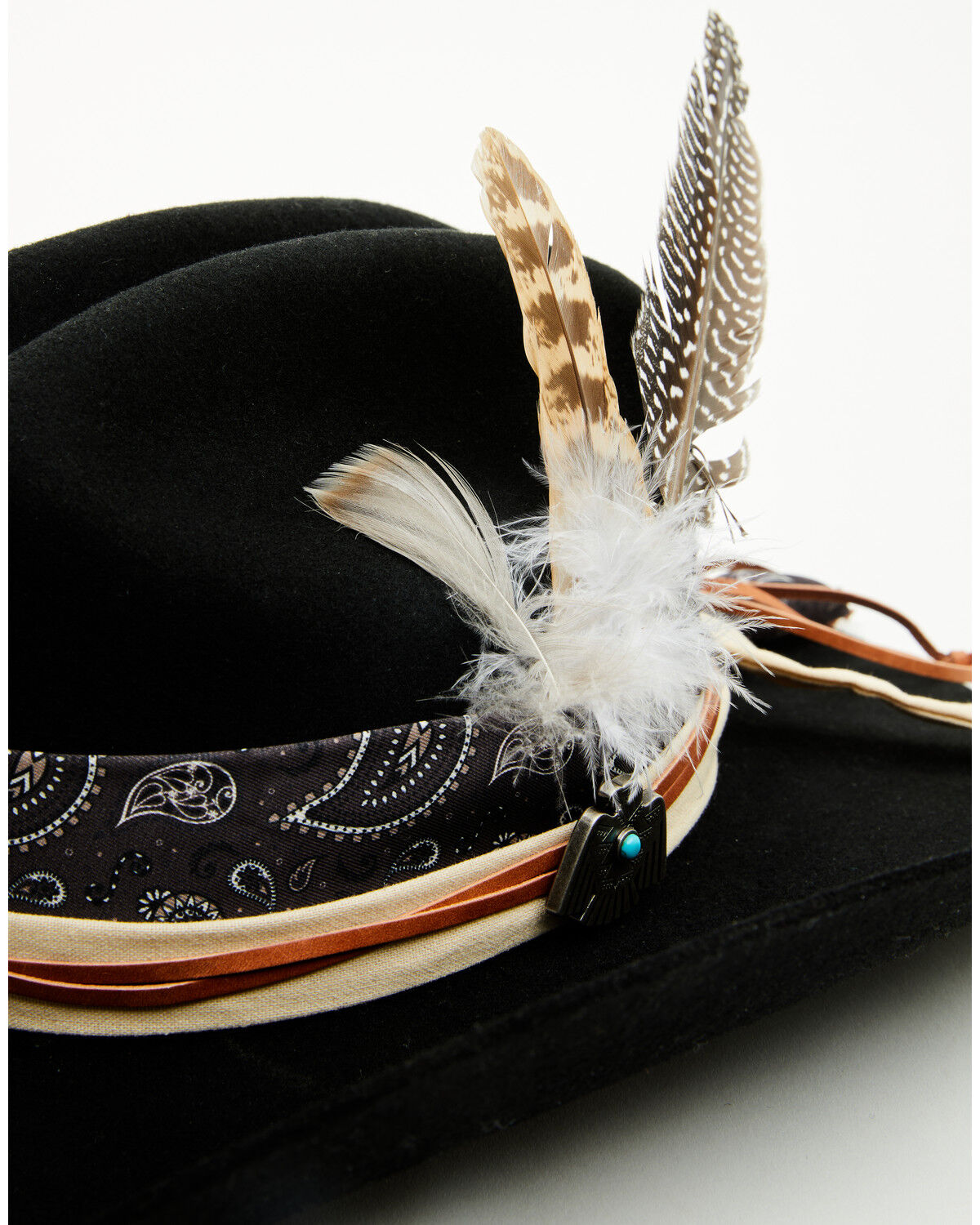 Image #3 - Boot Barn Paisley Western Hat Accessory Set, Brown, hi-res