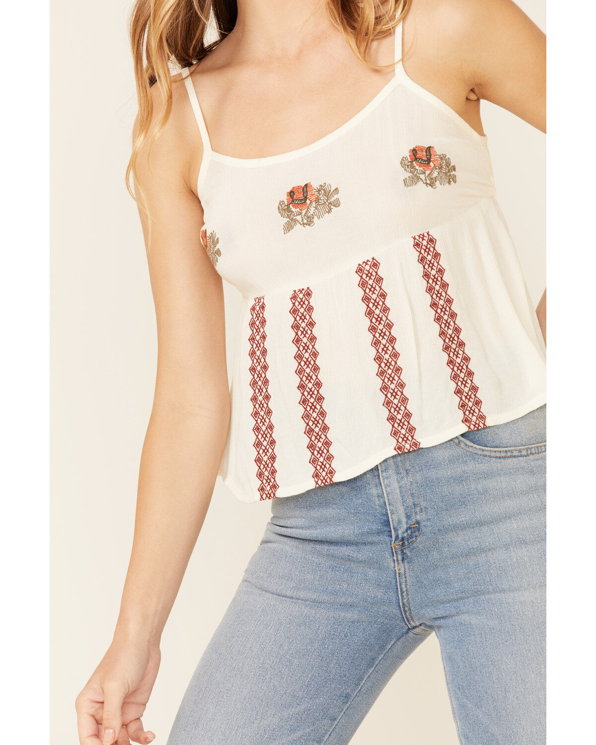 Image #3 - Shyanne Women's Off White Floral Embroidered Cami , , hi-res
