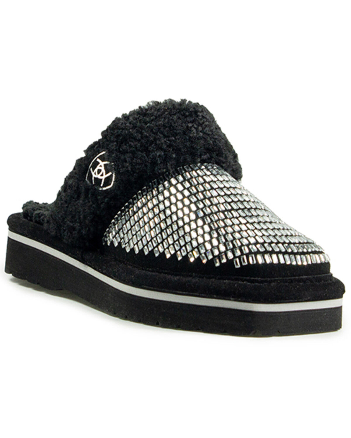Image #1 - Ariat Women's Square Toe Platform Slippers, Black, hi-res