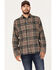 Image #1 - Brothers and Sons Men's Everyday Plaid Long Sleeve Button Down Western Flannel Shirt, Charcoal, hi-res