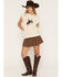 Image #1 - Wishlist Women's Plaid Print Mini Skirt, Brown, hi-res