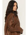 Image #2 - Show Me Your Mumu Women's Maverick Faux Leather Bomber Jacket, Brown, hi-res
