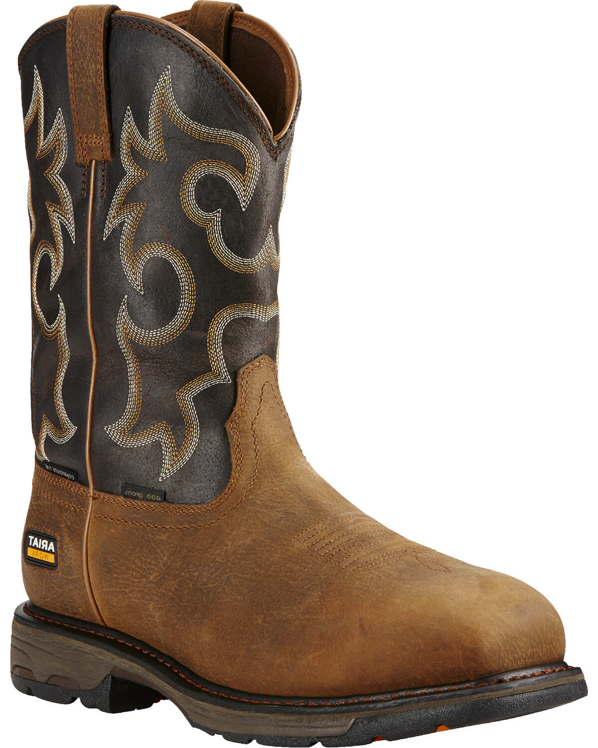 Image #1 - Ariat Men's WorkHog® H2O 400g Cowboy Work Boots - Composite Toe, Brown, hi-res