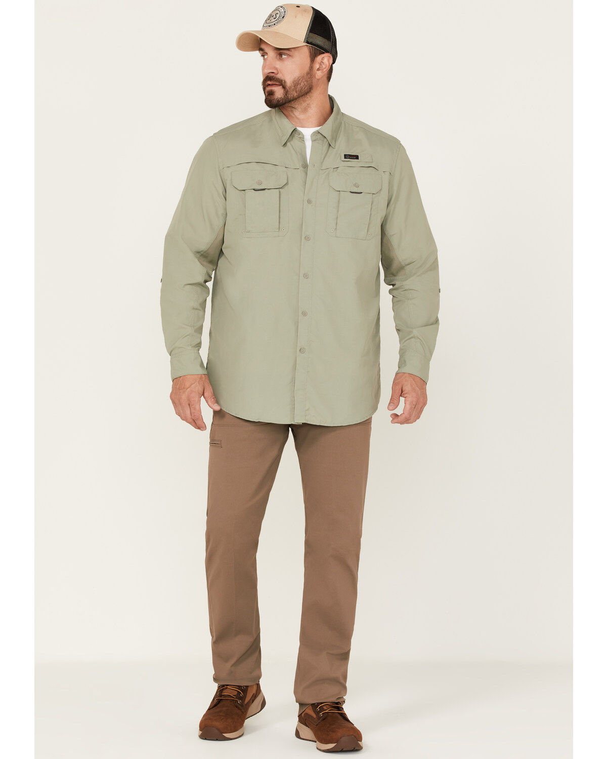 Image #2 - ATG by Wrangler Men's All-Terrain Angler Button Down Western Shirt, Olive, hi-res