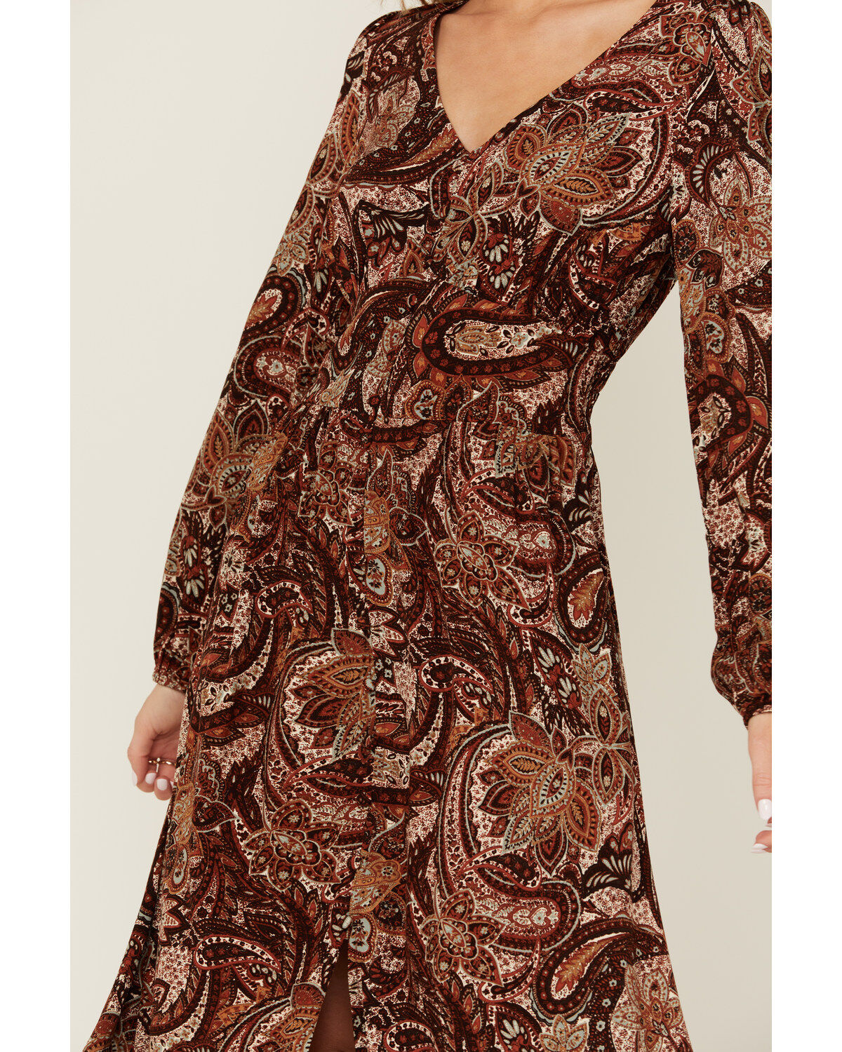 Image #3 - Wrangler Retro Women's Paisley Print Long Sleeve Maxi Dress, , hi-res