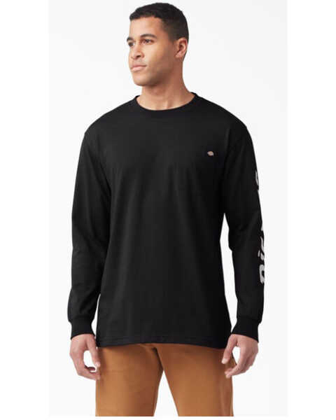 Dickies Men's Long Sleeve Logo Graphic T-Shirt, Black, hi-res