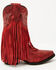 Image #2 - Dan Post Girls' Happy Trails Fringe Western Boots - Round Toe, Red, hi-res
