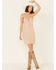 Miss Me Women's Dobby Dot Scrunch Strappy Dress, Blush, hi-res