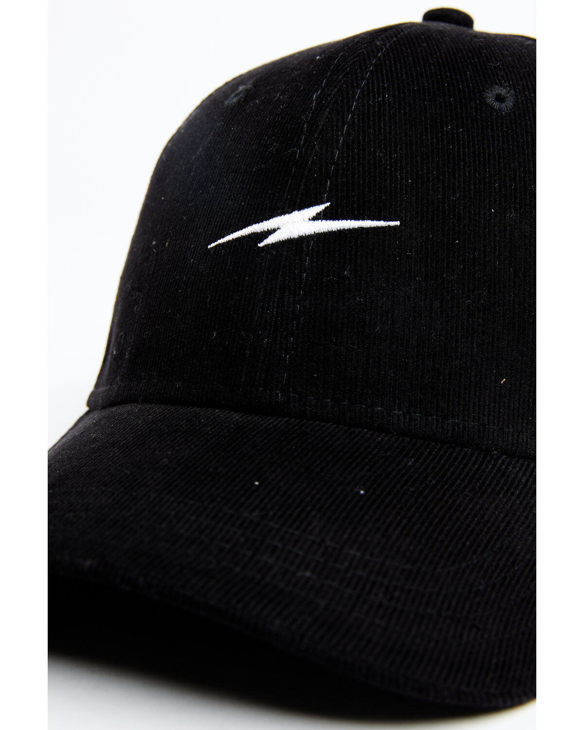 Image #2 - Cleo + Wolf Women's Corduroy Lightning Bolt Embroidered Ball Cap, Black, hi-res