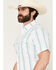 Image #2 - Ferrell Men's Tristan Striped Print Short Sleeve Snap Stretch Western Shirt, White, hi-res