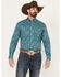 Image #1 - Roper Men's Amarillo Paisley Print Long Sleeve Button-Down Western Shirt, Teal, hi-res